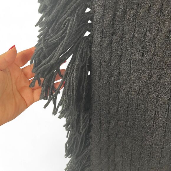 Black Cable Knit Fringe Pants Leggings Sz S Warm Stretch Whimsigoth Dark Fairy - Picture 5 of 8